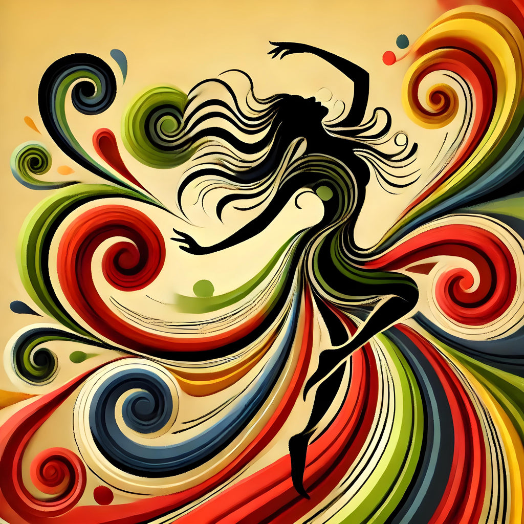 Juneteenth Art Print: Black Woman Freedom Dancer, Abstract Silhouette (Digital Download)