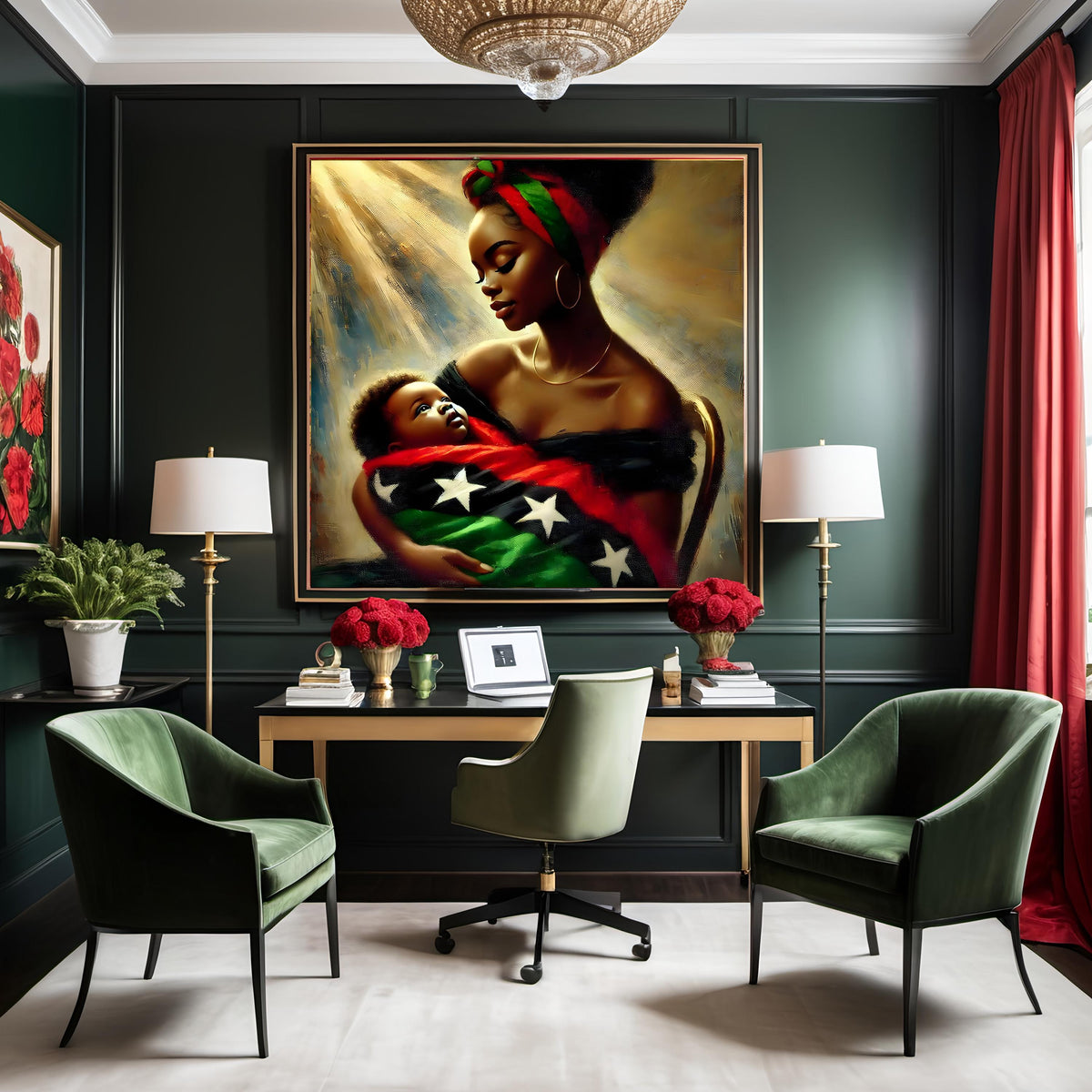 Mother and Baby African Heritage Art Print: Juneteenth Decor (Digital Download)