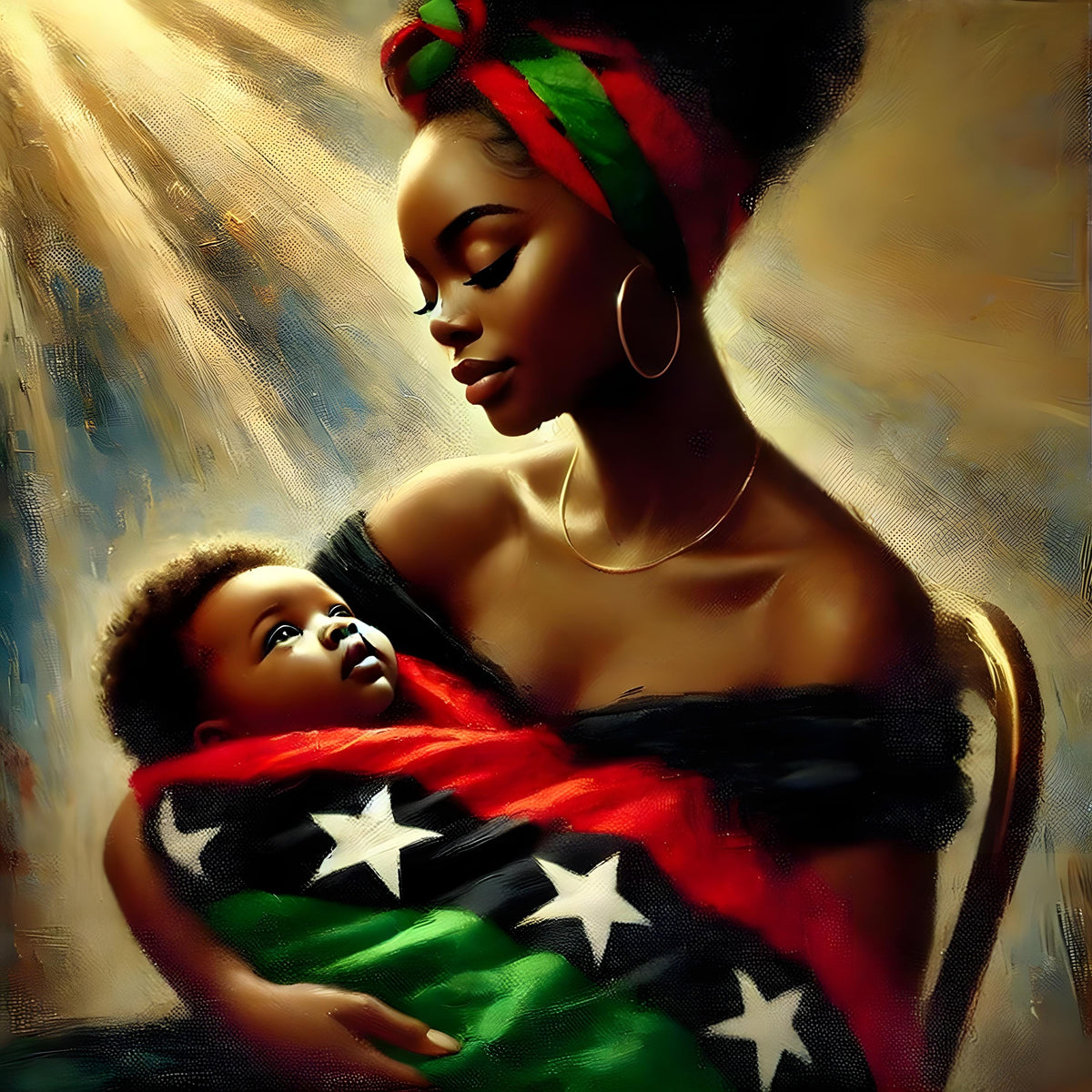 Mother and Baby African Heritage Art Print: Juneteenth Decor (Digital Download)