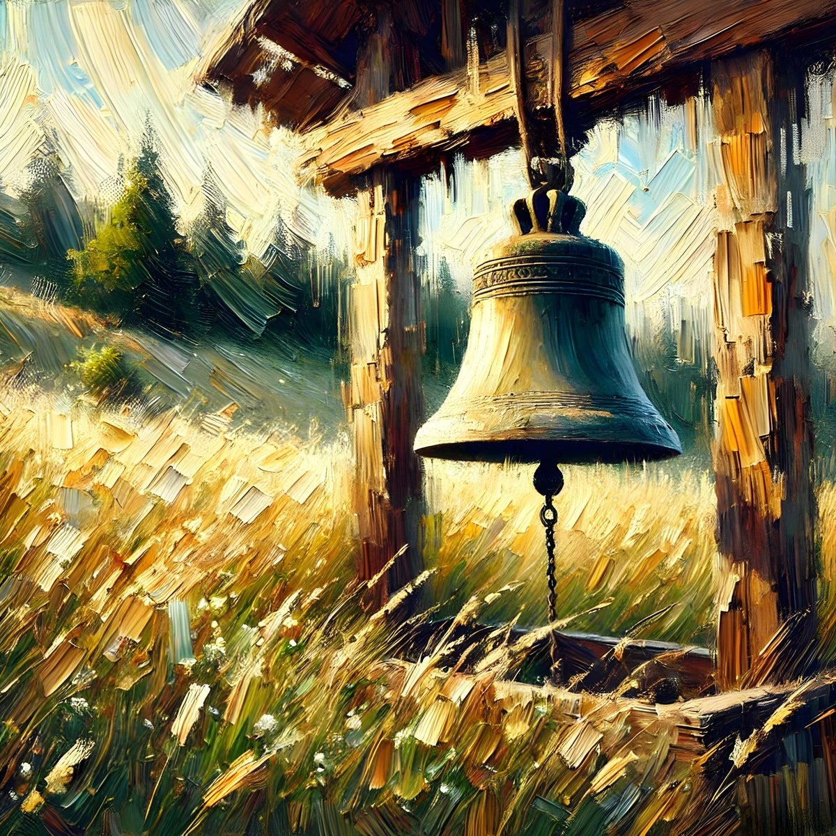 Liberty Bell Meadow Print: Rustic Americana Landscape Art (Digital Download)