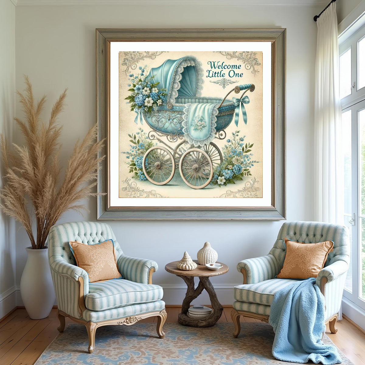 Vintage Baby Pram Print: Nursery Wall Art, Baby Shower Decor (Digital Download)