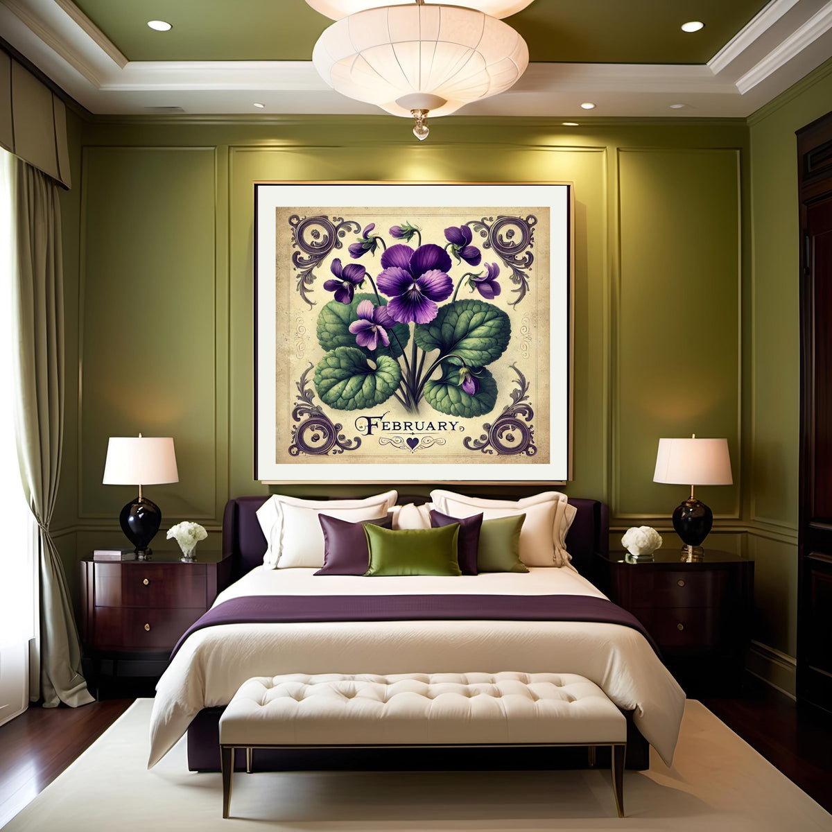 February Birth Flower Violet Print: Vintage Botanical Art (Digital Download) 2