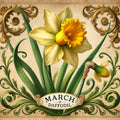 Daffodil Botanical Print: Vintage March Birth Flower Art (Digital Download)