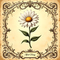 Vintage Daisy Print: April Birth Flower Botanical Art (Digital Download)