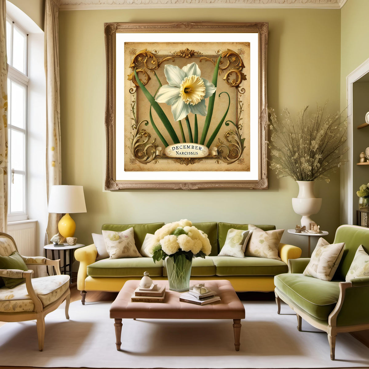 December Birth Flower Print: Vintage Narcissus Botanical Art (Digital Download) 2