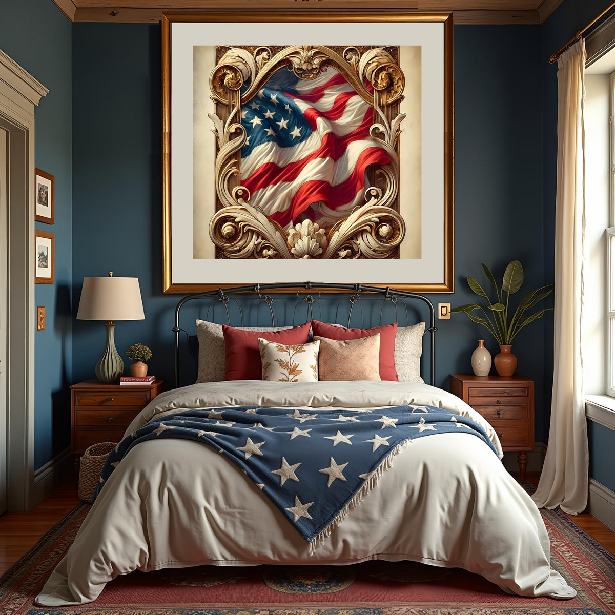 Art Nouveau American Flag Print: Vintage Patriotic Wall Art (Digital Download) 3