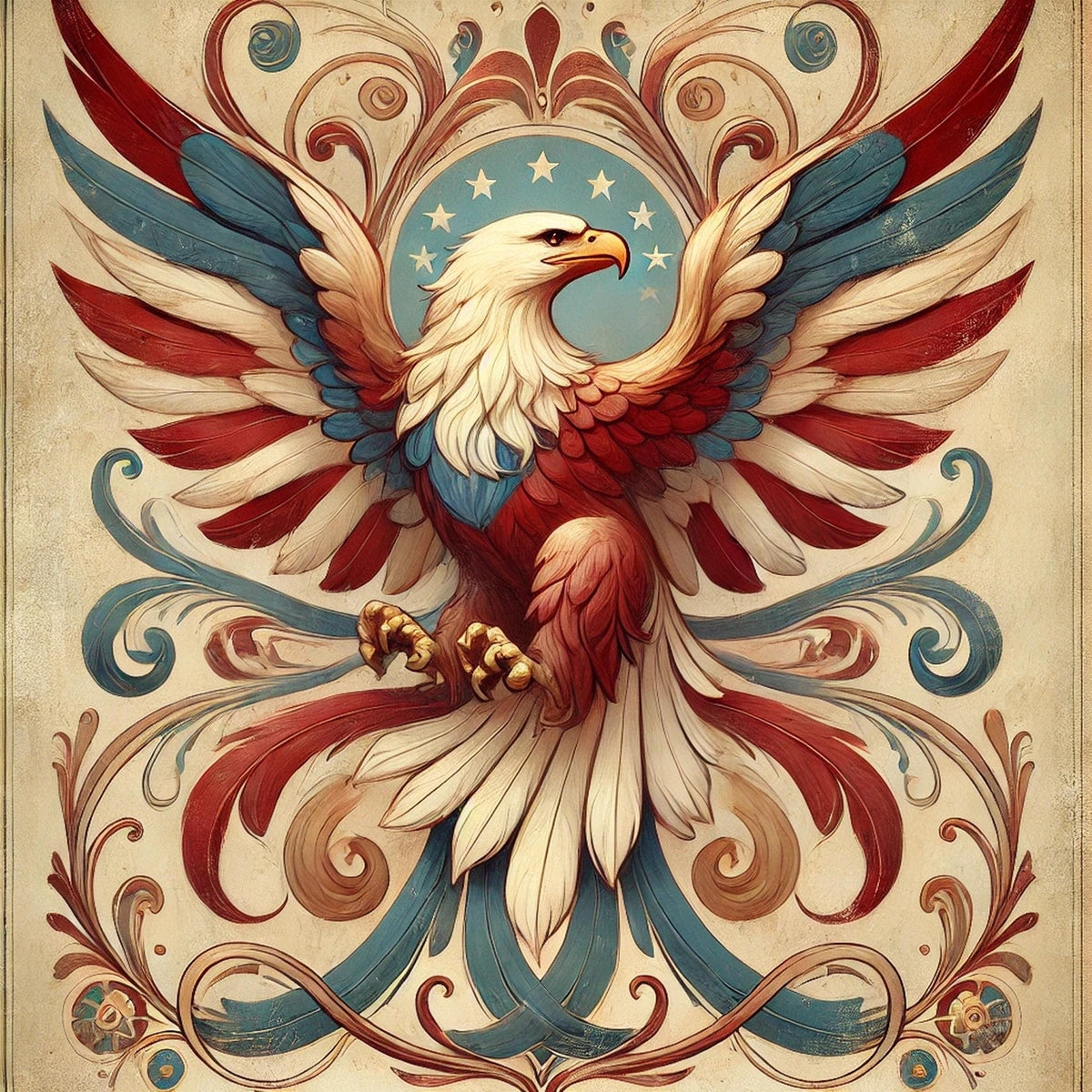 Art Nouveau American Eagle Print: Vintage Patriotic Wall Art (Digital Download)