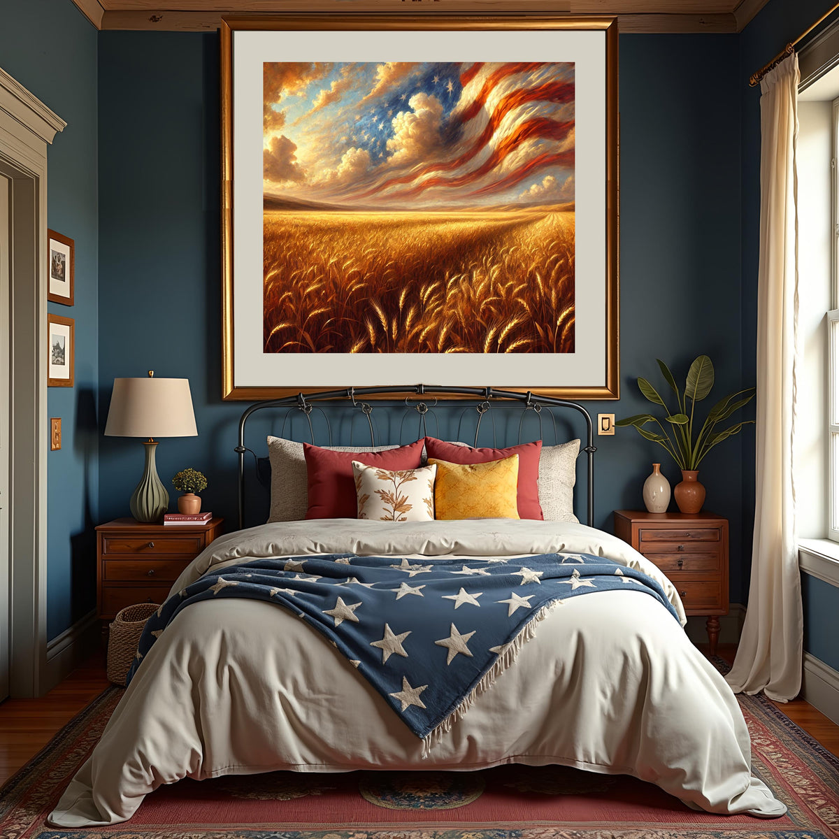 Patriotic Wheat Field Digital Painting: Americana Decor (Digital Download)