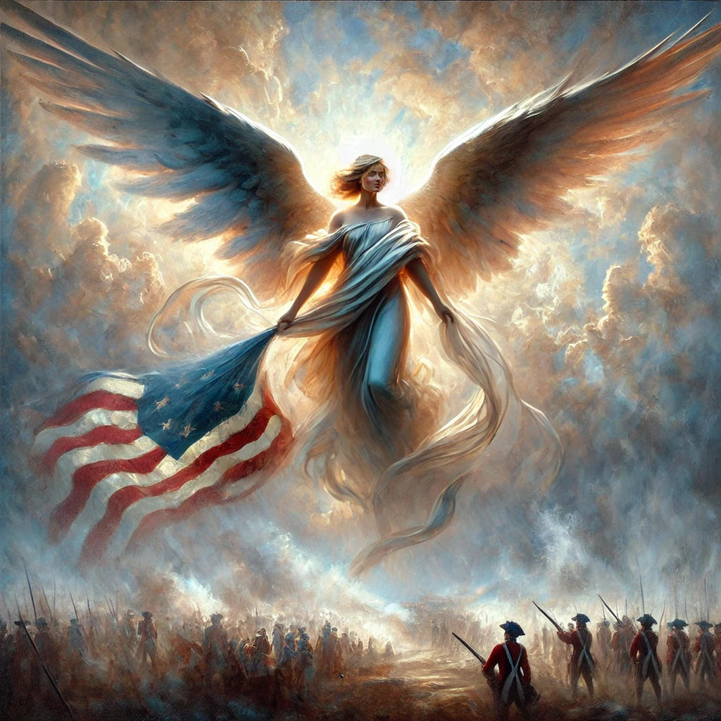 Patriotic Angel of Independence Painting: American Revolution Art (Digital Download)