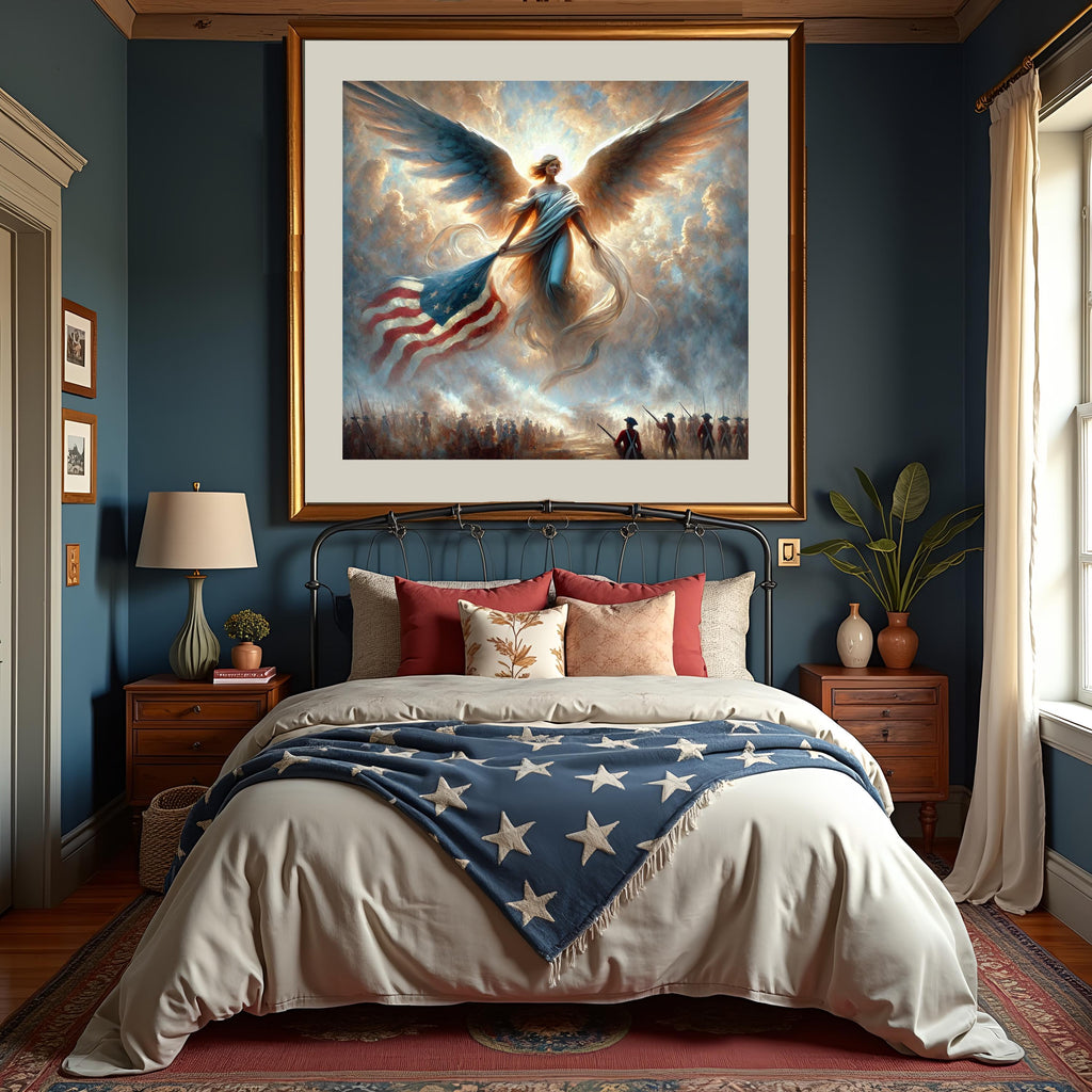 Patriotic Angel of Independence Painting: American Revolution Art (Digital Download)