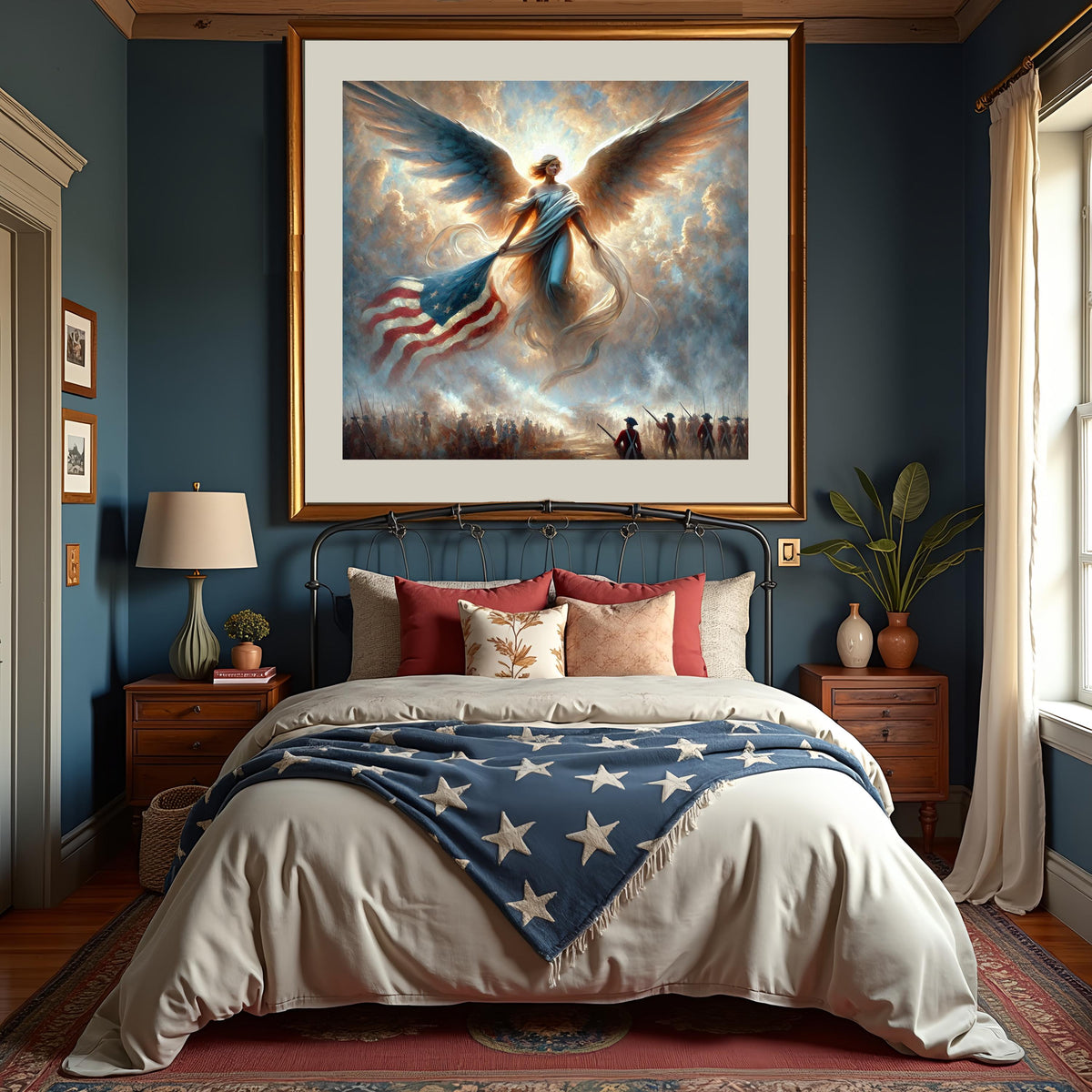 Patriotic Angel of Independence Painting: American Revolution Art (Digital Download)