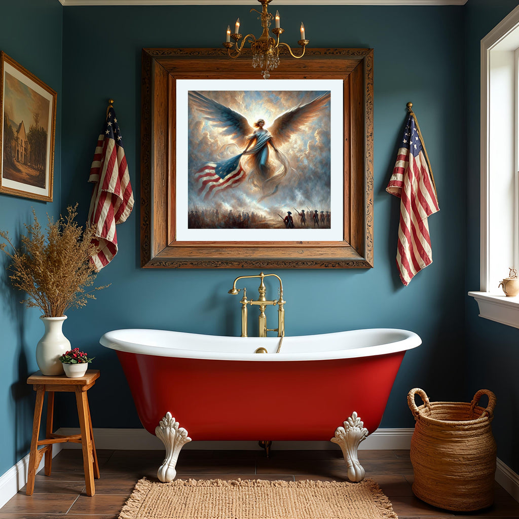 Patriotic Angel of Independence Painting: American Revolution Art (Digital Download)