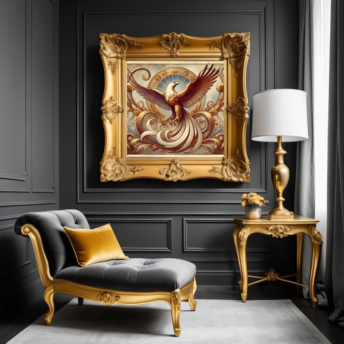Art Nouveau Eagle Print: Gilded Liberty, Vintage Patriotic Decor (Digital Download)