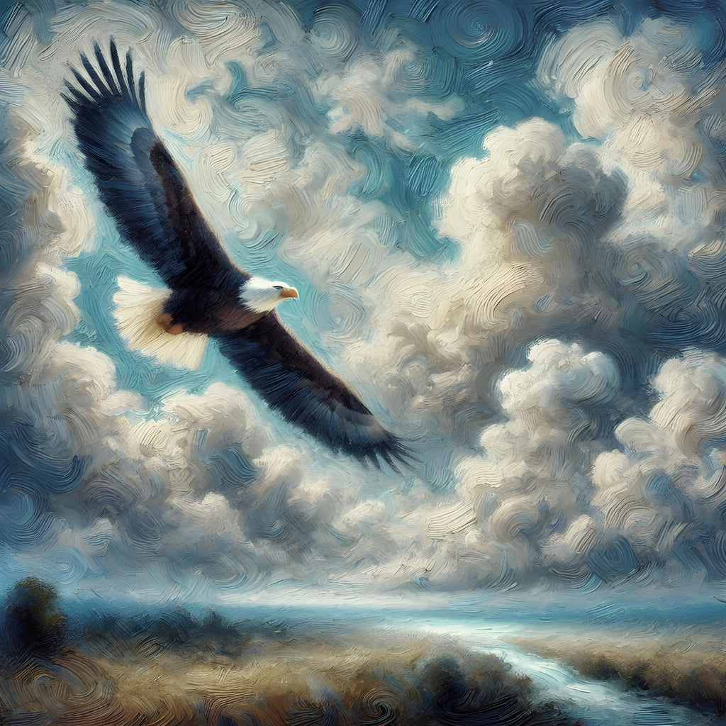Bald Eagle Impressionist Art Print: Patriotic Americana Decor (Digital Download)