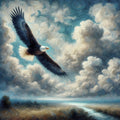 Bald Eagle Impressionist Art Print: Patriotic Americana Decor (Digital Download)