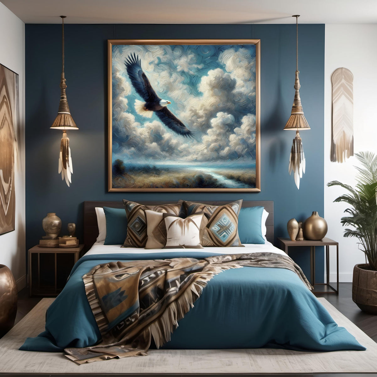 Bald Eagle Impressionist Art Print: Patriotic Americana Decor (Digital Download)