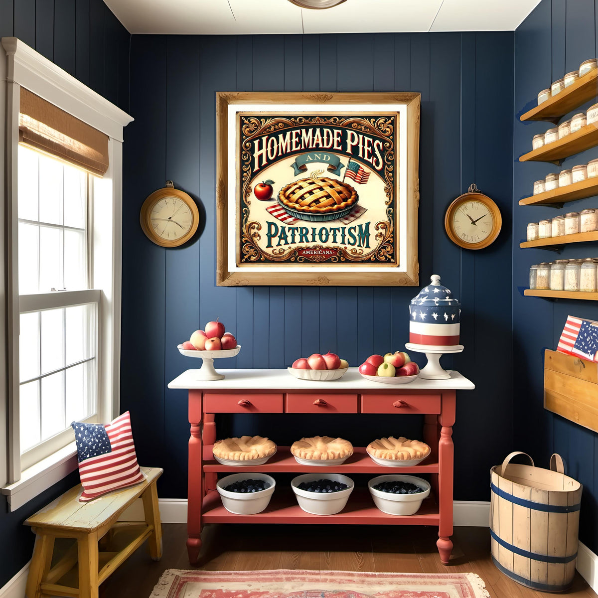Vintage Apple Pie Sign: Americana Kitchen Decor (Digital Download)