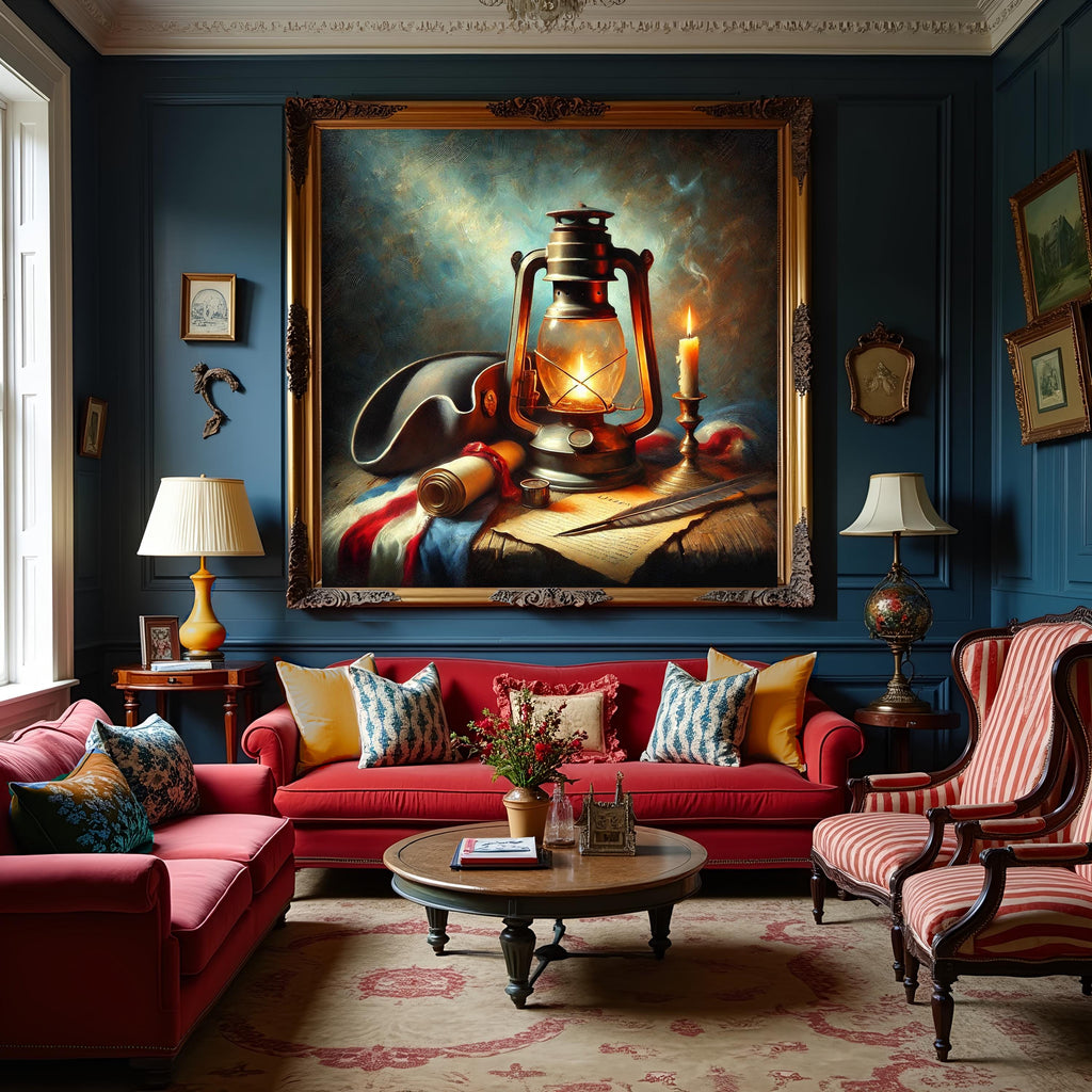 Paul Revere Lantern Still Life: Colonial Americana Art Print (Digital Download)