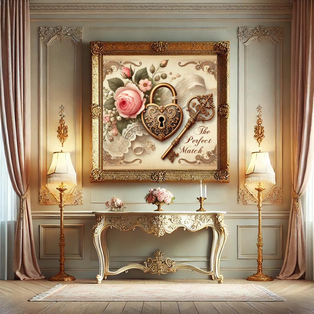 Vintage Heart Lock and Key Print: Romantic Anniversary Decor (Digital Download PNG)