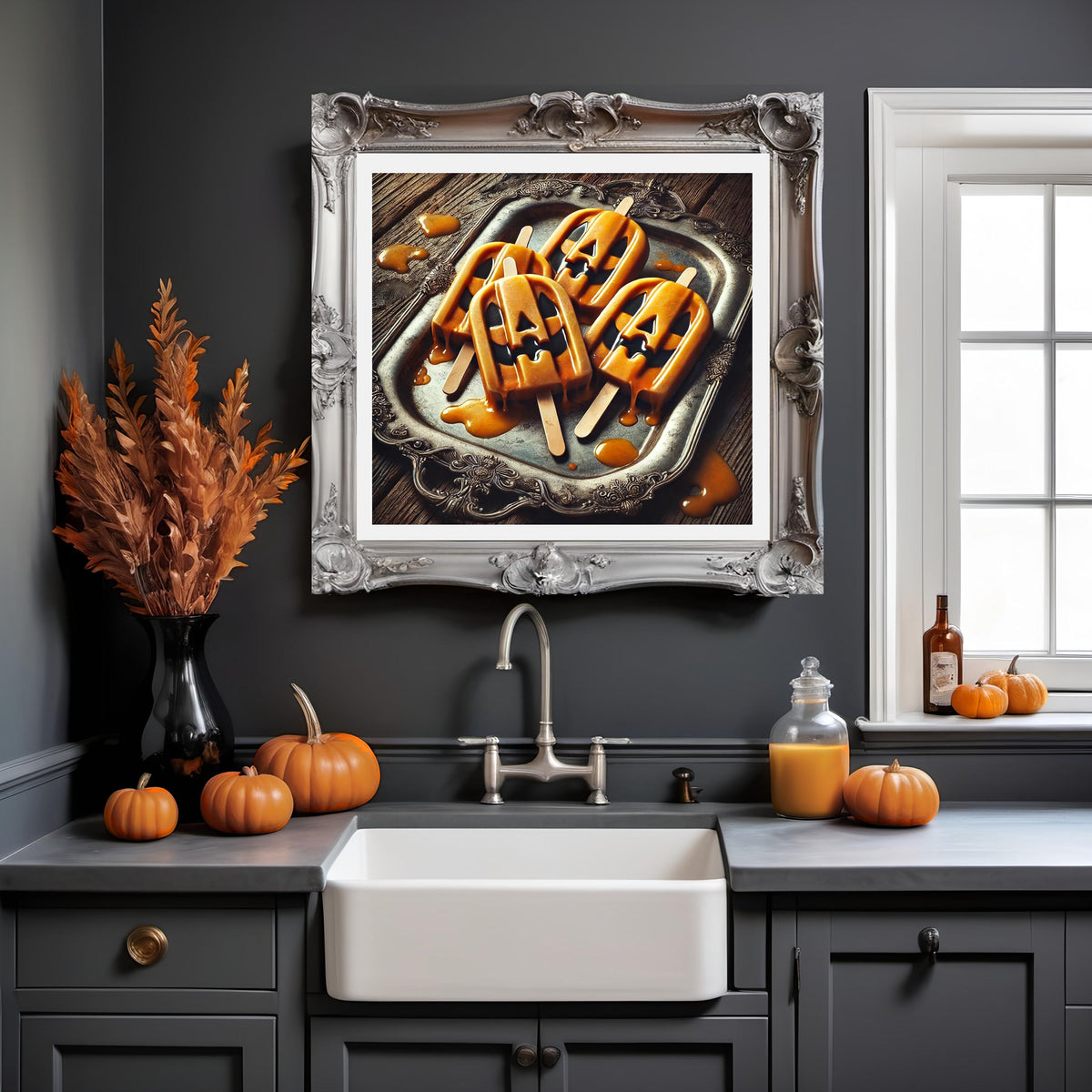 Vintage Halloween Popsicle Art Print: Melting Jack-o'-Lantern (Digital Download)