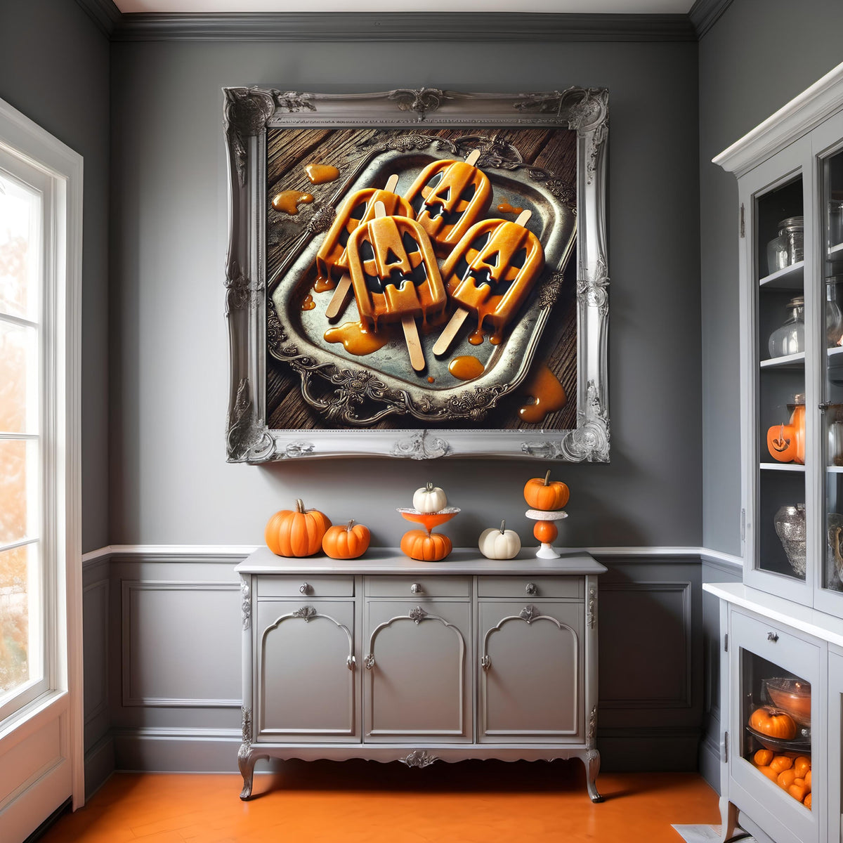 Vintage Halloween Popsicle Art Print: Melting Jack-o'-Lantern (Digital Download)
