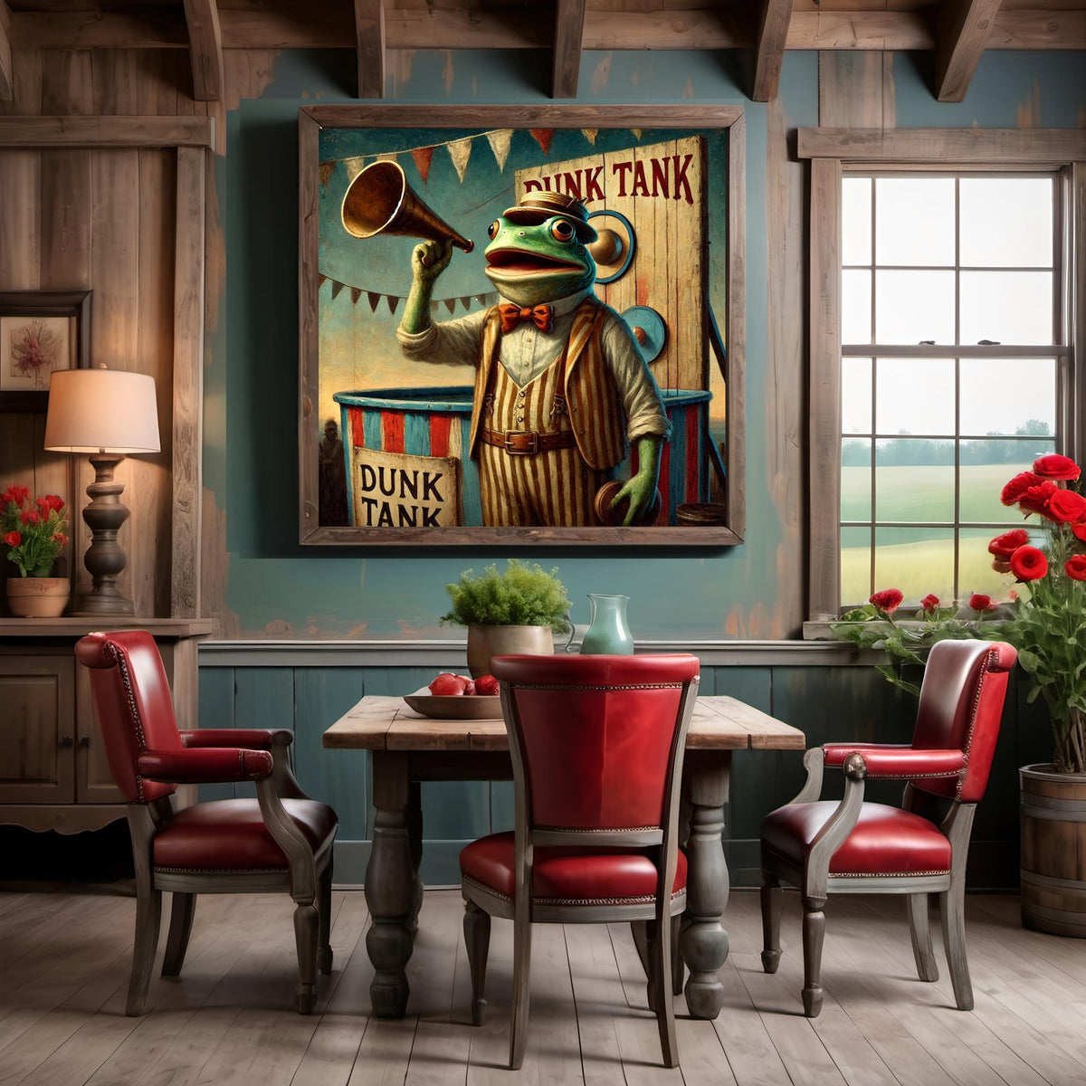 Vintage Frog Carnival Barker Print: Whimsical Dunk Tank Fairground Decor (Digital Download)