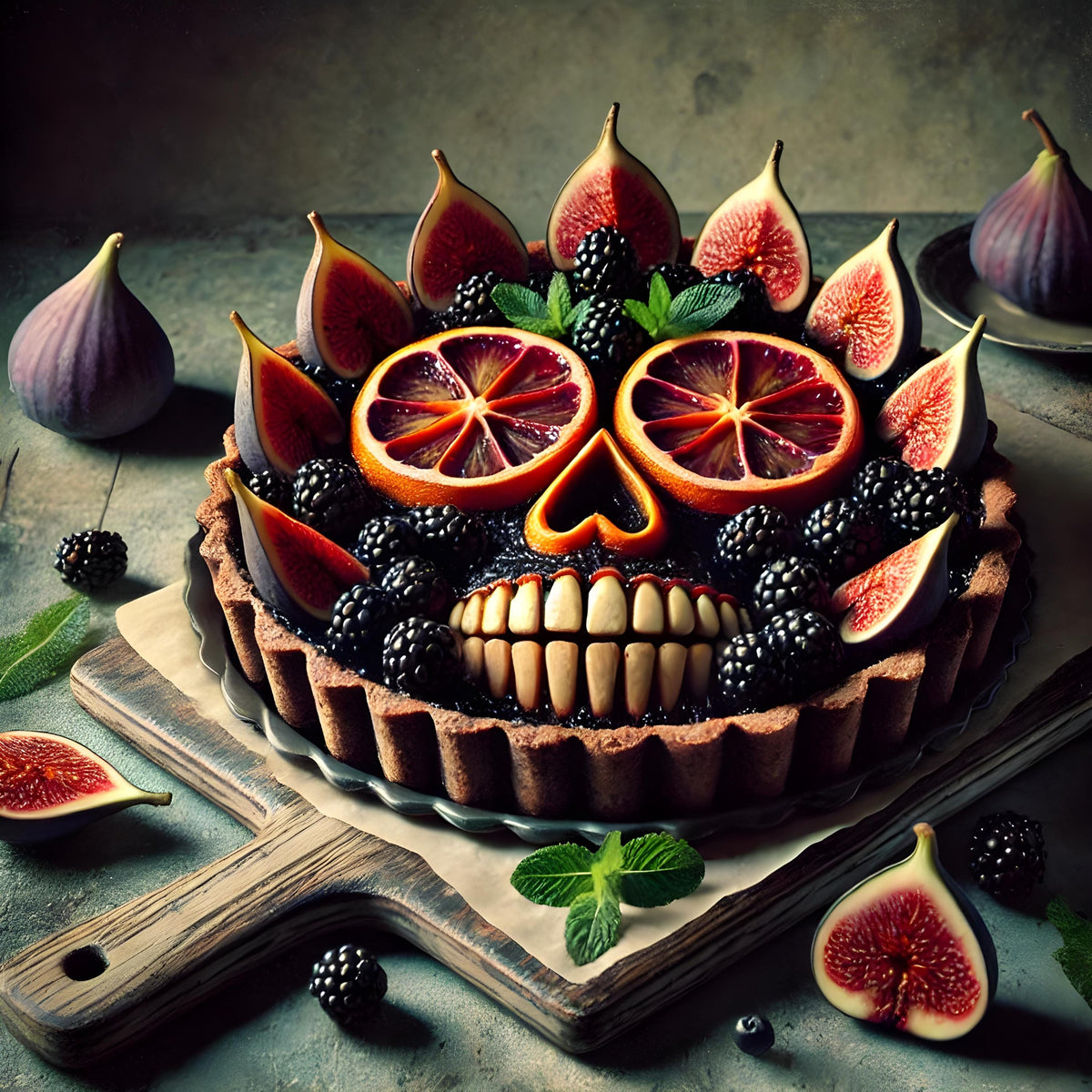 Gothic Skull Tart Print: Spooky Halloween Kitchen Decor (Digital Download)