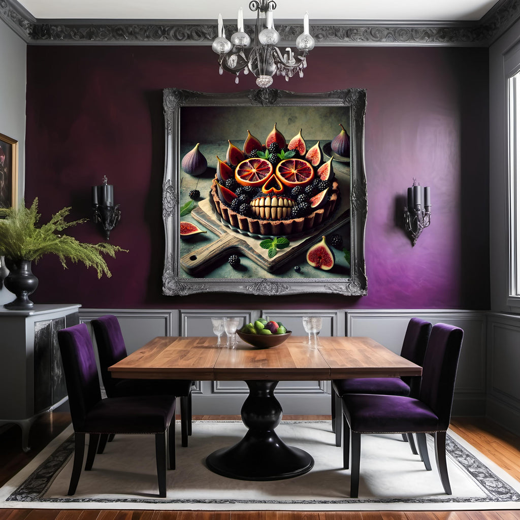Gothic Skull Tart Print: Spooky Halloween Kitchen Decor (Digital Download)