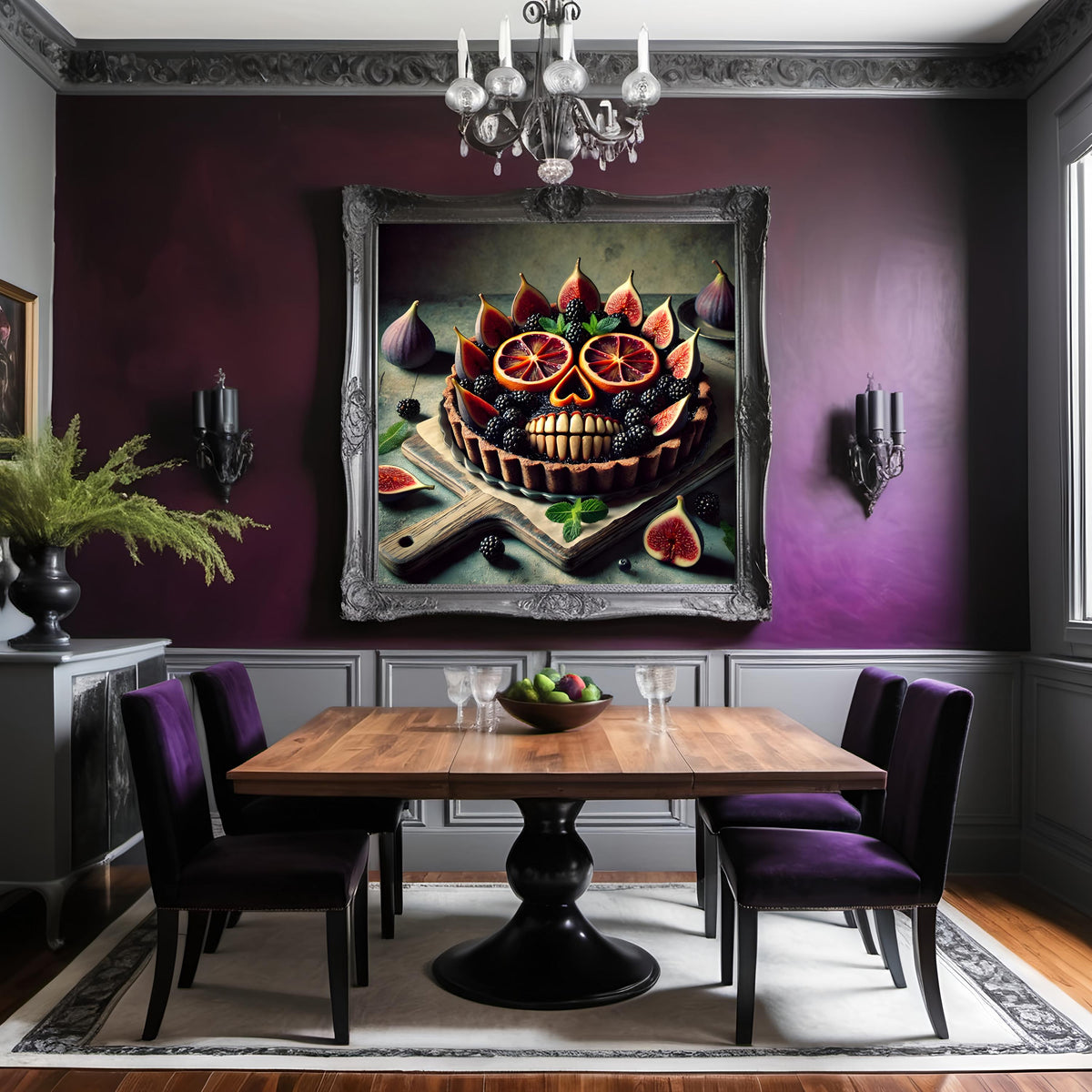Gothic Skull Tart Print: Spooky Halloween Kitchen Decor (Digital Download)