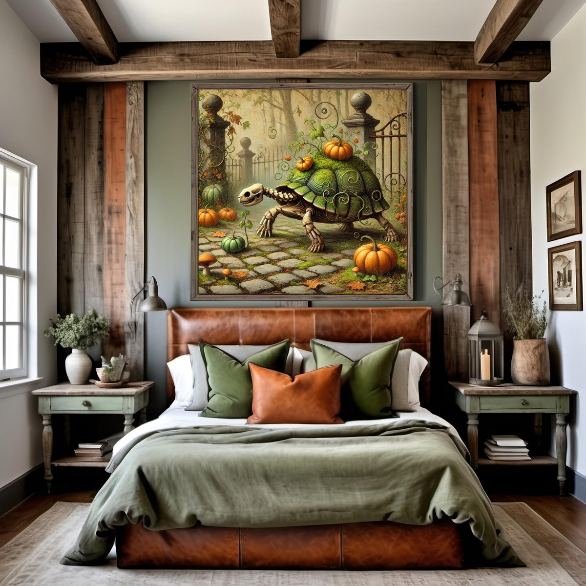 Skeleton Tortoise Art Print: Gothic Halloween Animal Decor (Digital Download)