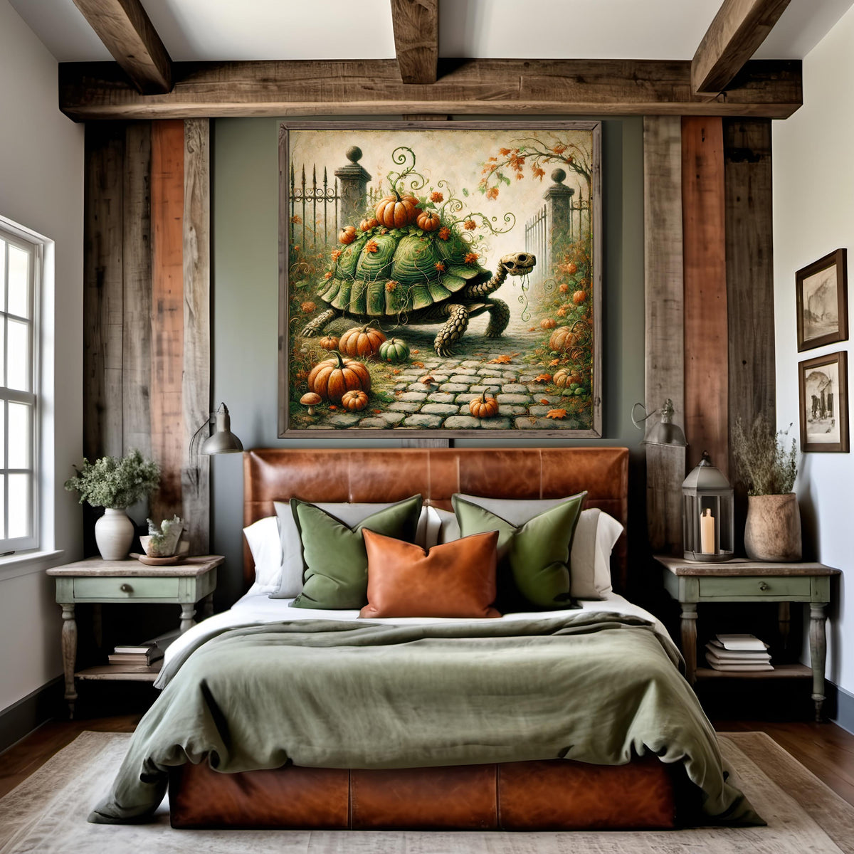 Skeleton Turtle Fall Art Print: Whimsical Halloween Animal Decor (Digital Download)