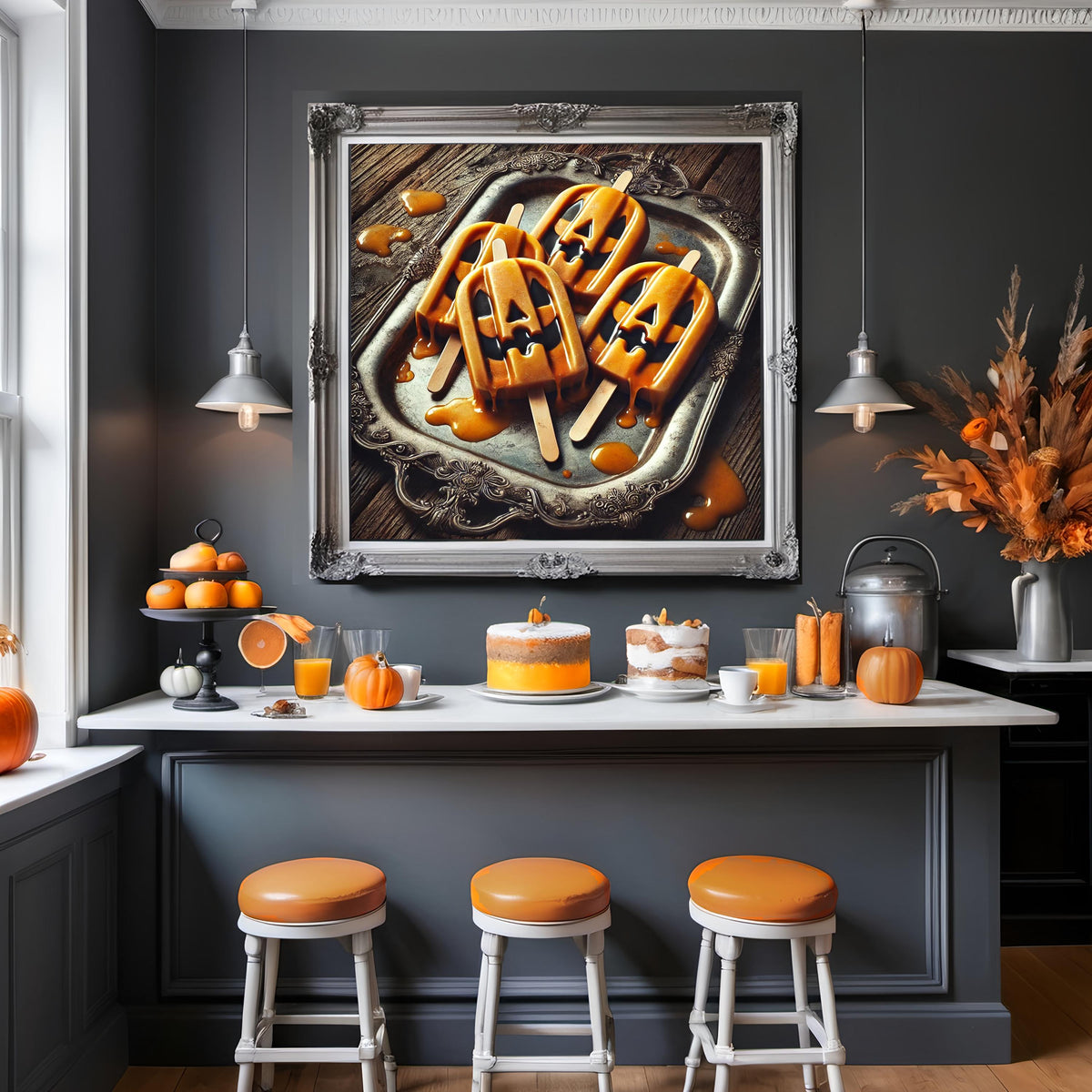 Vintage Halloween Popsicle Art Print: Melting Jack-o'-Lantern (Digital Download)