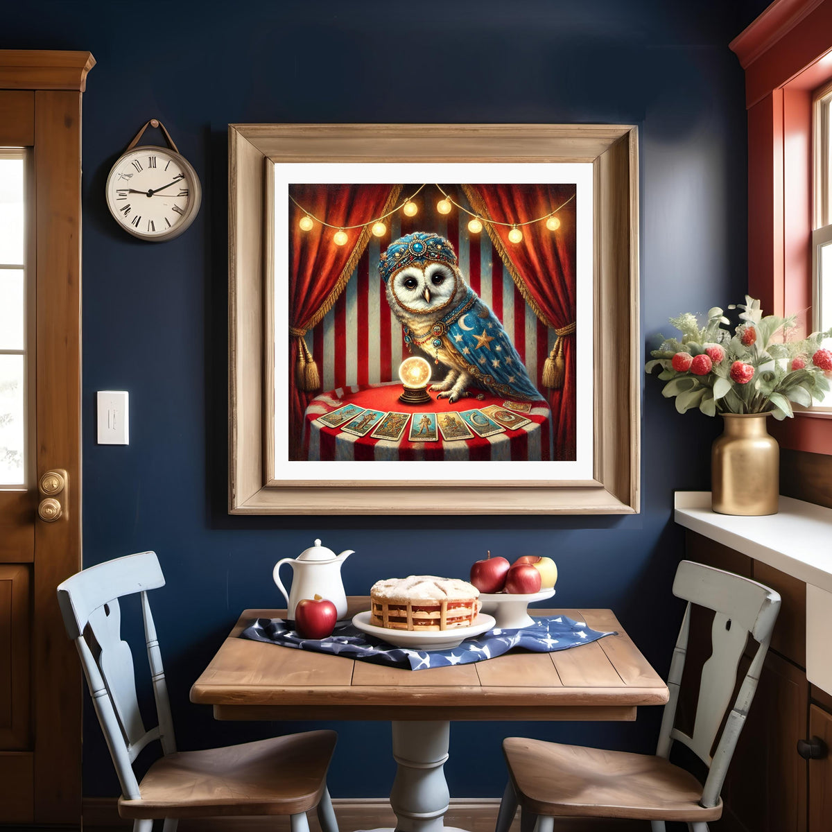 Fortune Teller Owl Art Print: Mystical Carnival Decor (Digital Download)
