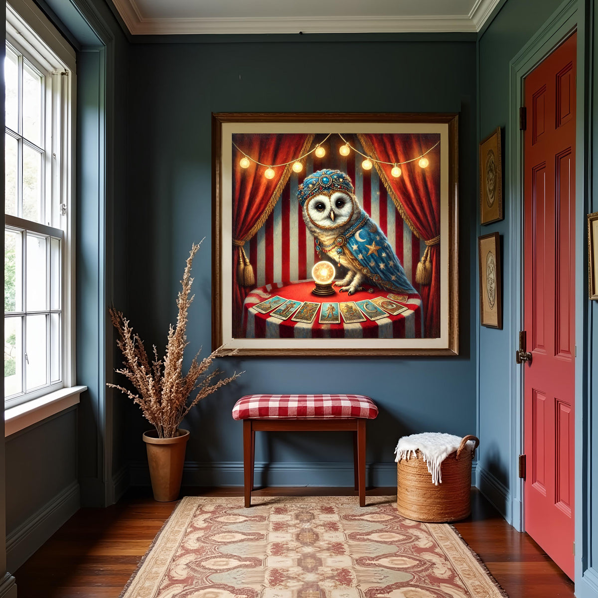 Fortune Teller Owl Art Print: Mystical Carnival Decor (Digital Download)