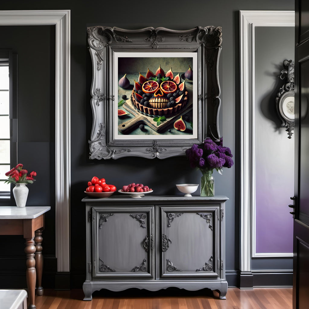 Gothic Skull Tart Print: Spooky Halloween Kitchen Decor (Digital Download)