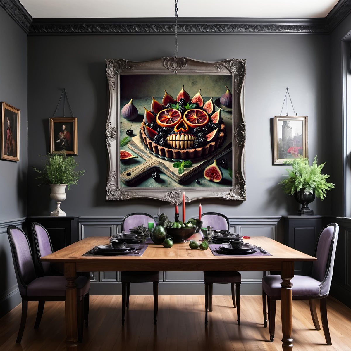 Gothic Skull Tart Print: Spooky Halloween Kitchen Decor (Digital Download)