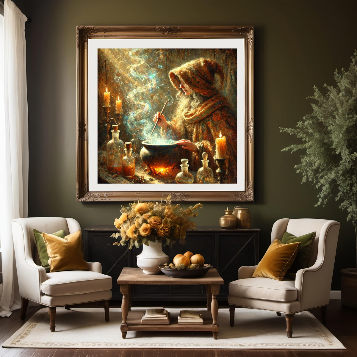 Witch Cauldron Halloween Art: Magic Potion Digital Artn Print (instant Download)