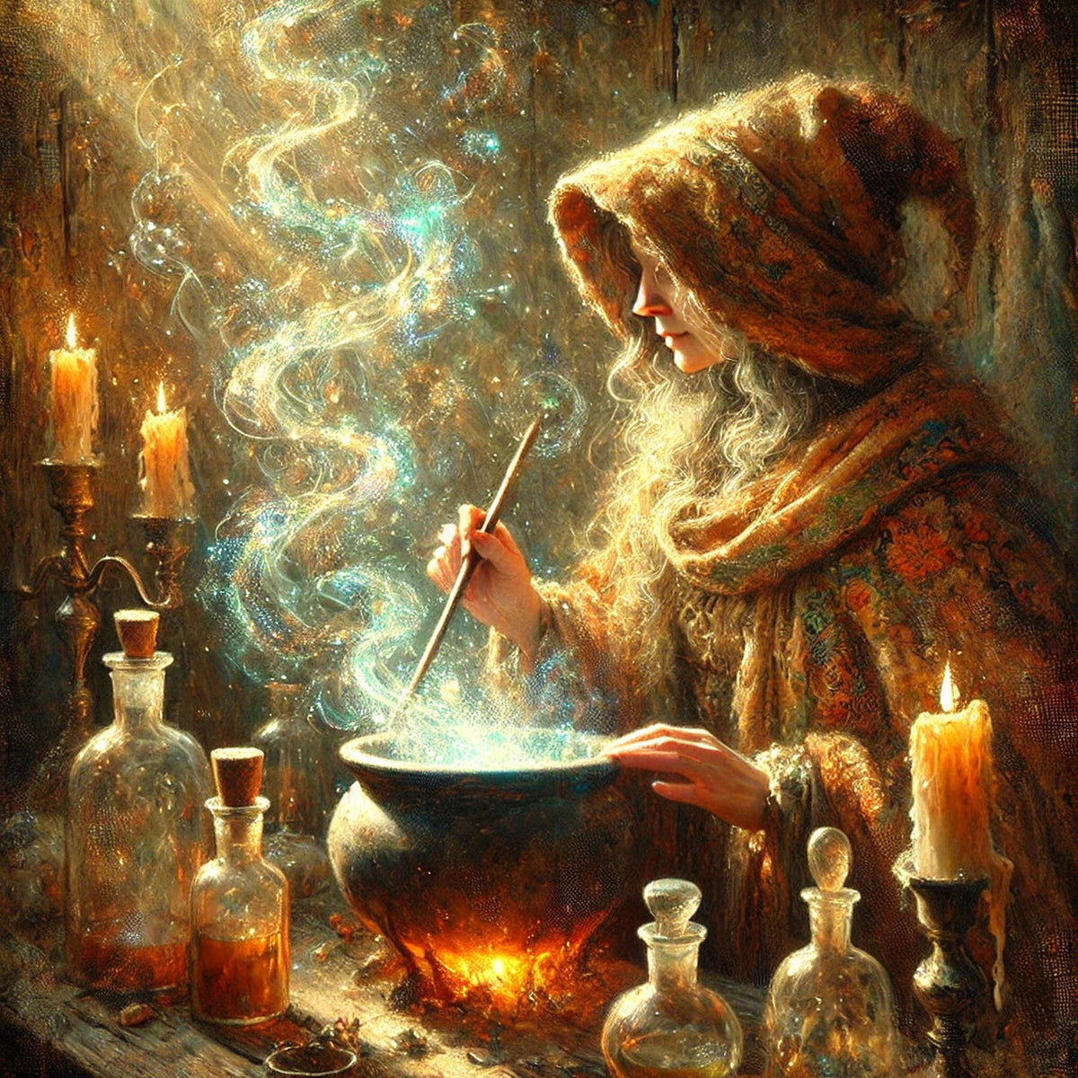 Witch Cauldron Halloween Art: Magic Potion Digital Artn Print (instant Download)