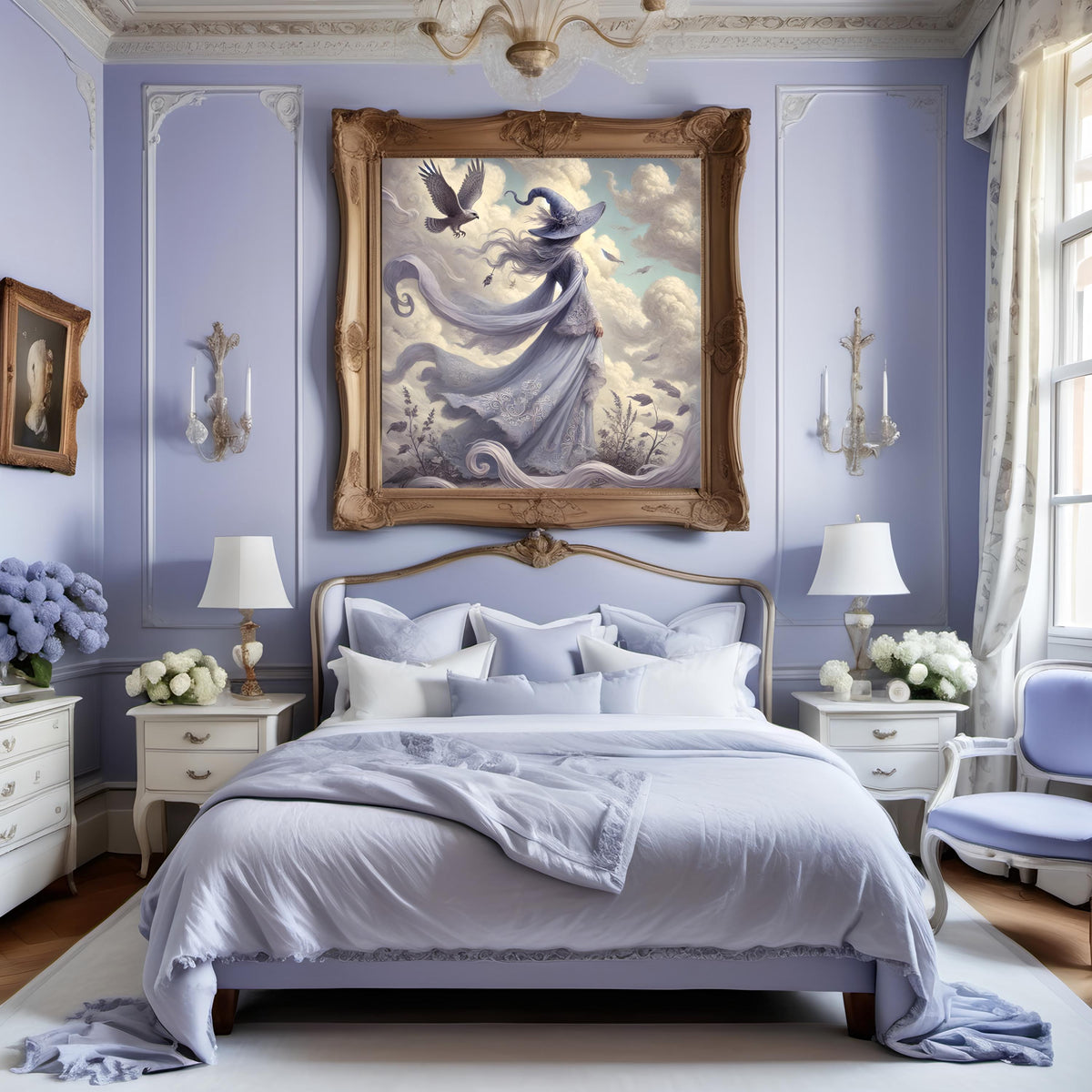 Gothic Air Witch Print: Vintage Fantasy Sorceress Wall Art (Digital Download)