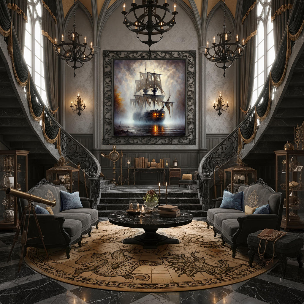 Ghost Pirate Ship Digital Painting: Spooky Halloween Wall Art (Digital Download)