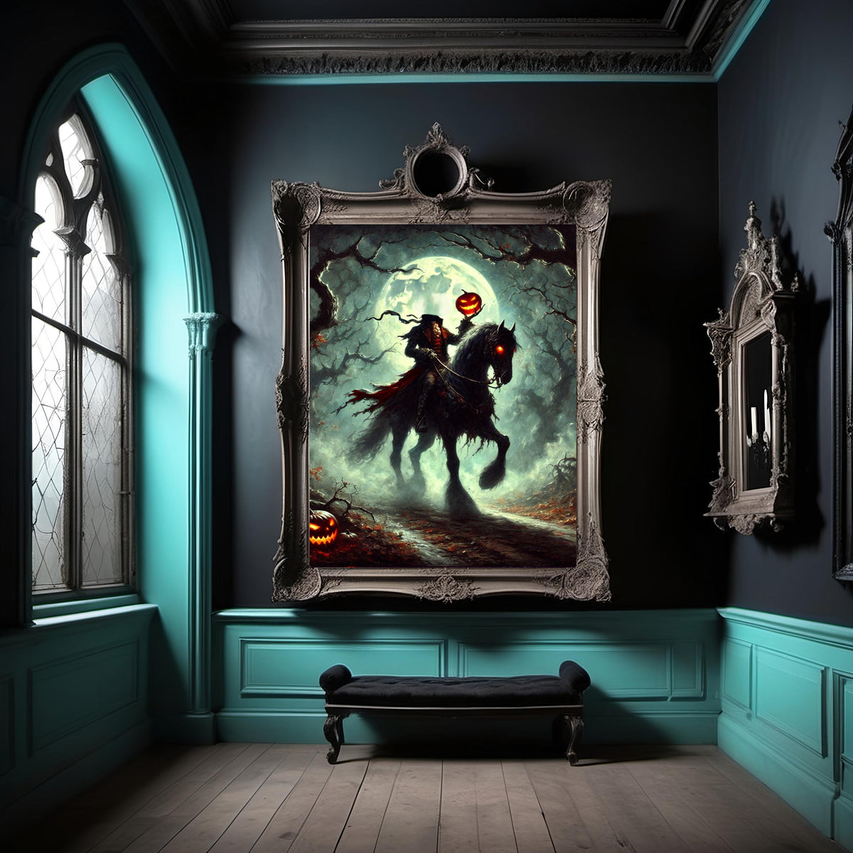 Headless Horseman Halloween Print: Spooky Gothic Wall Art (Digital Download)