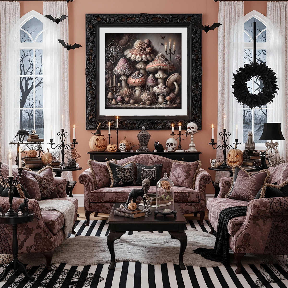 Gothic Mushroom Wall Art: Whimsical Dark Fairy Tale Decor (Digital Download)