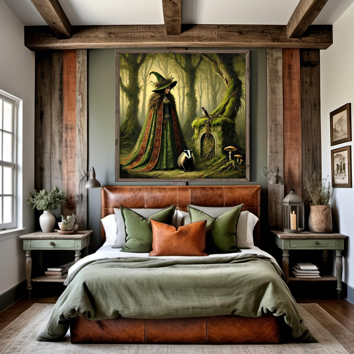 Woodland Witch Gothic Art Print: Mystical Earth Element Fantasy (Digital Download)