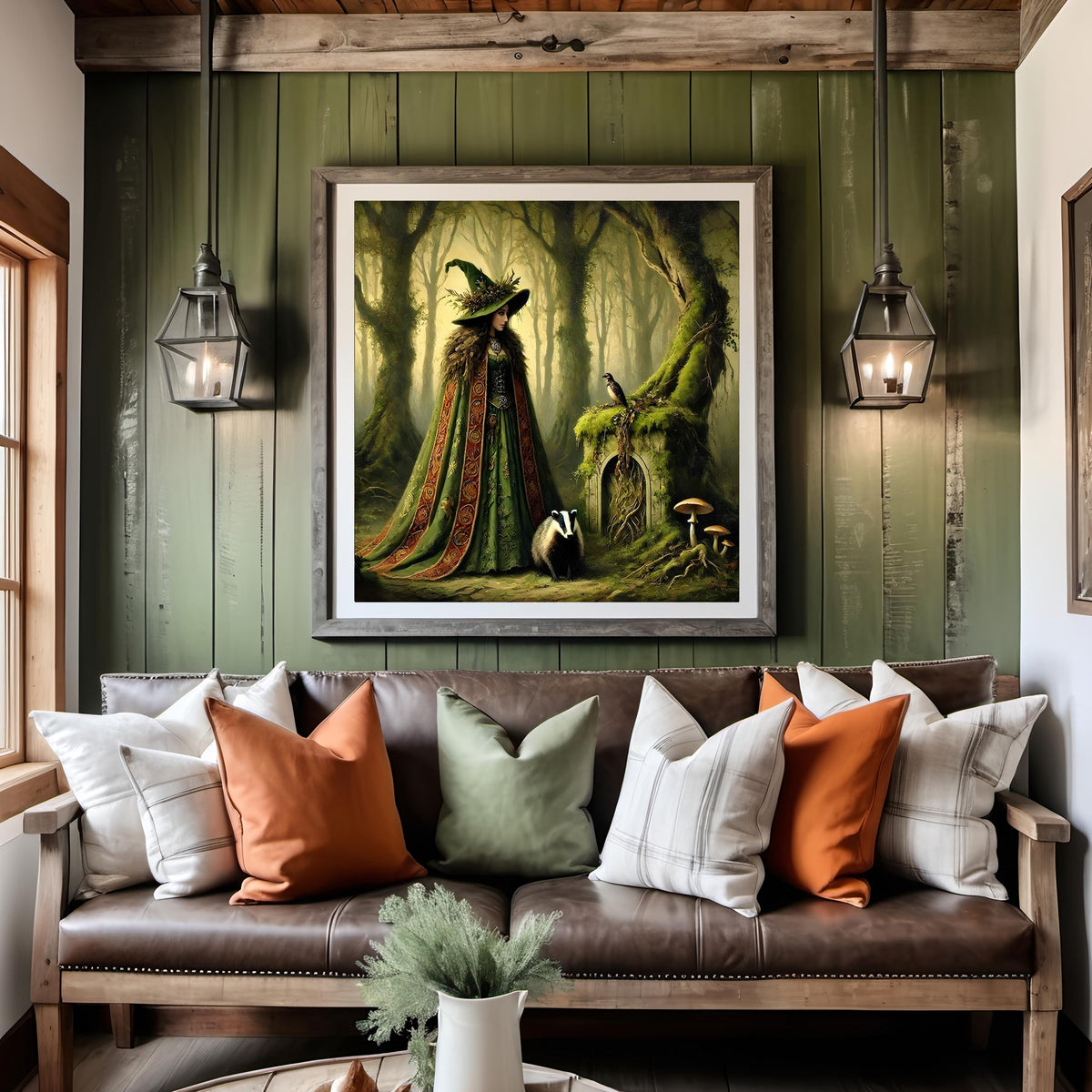 Woodland Witch Gothic Art Print: Mystical Earth Element Fantasy (Digital Download)