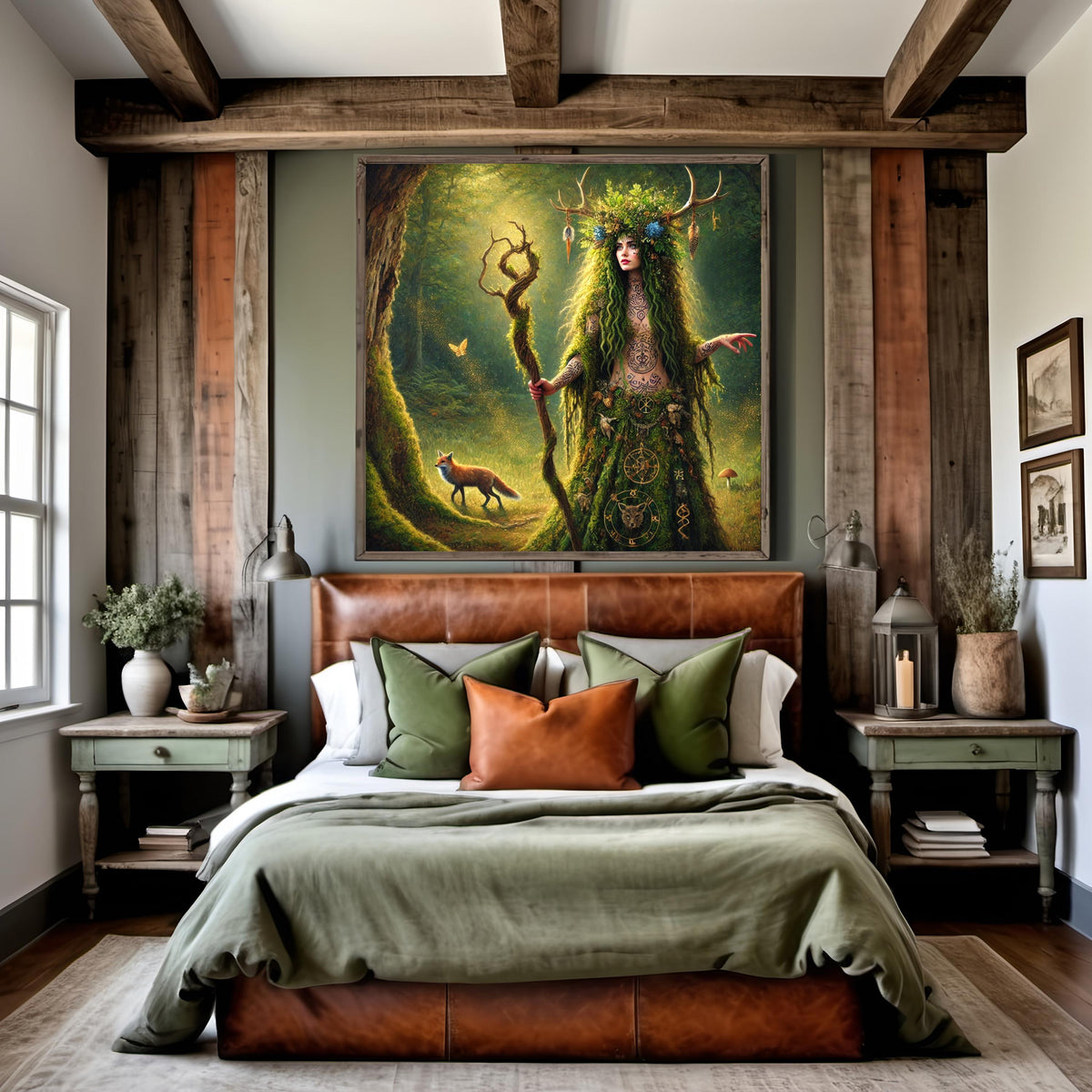Mystical Forest Witch Pagan Nature Spirit Digital Download Woodland Enchantress Gothic Fantasy Wall Art