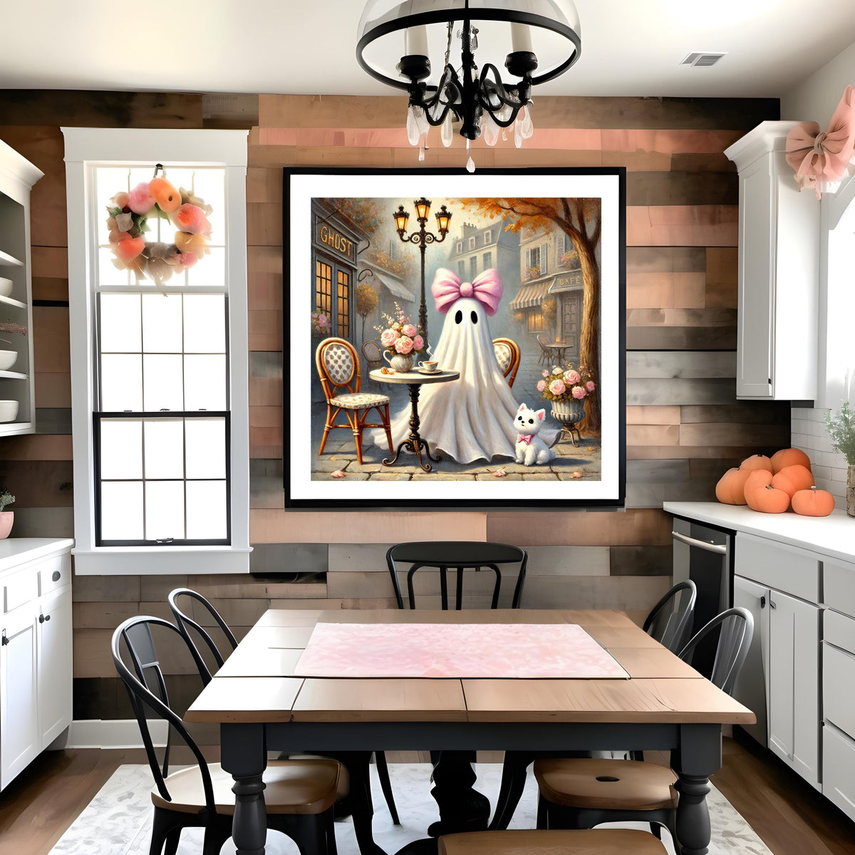 Coral the Ghost Cafe Print: Vintage Halloween Decor (Digital Download)