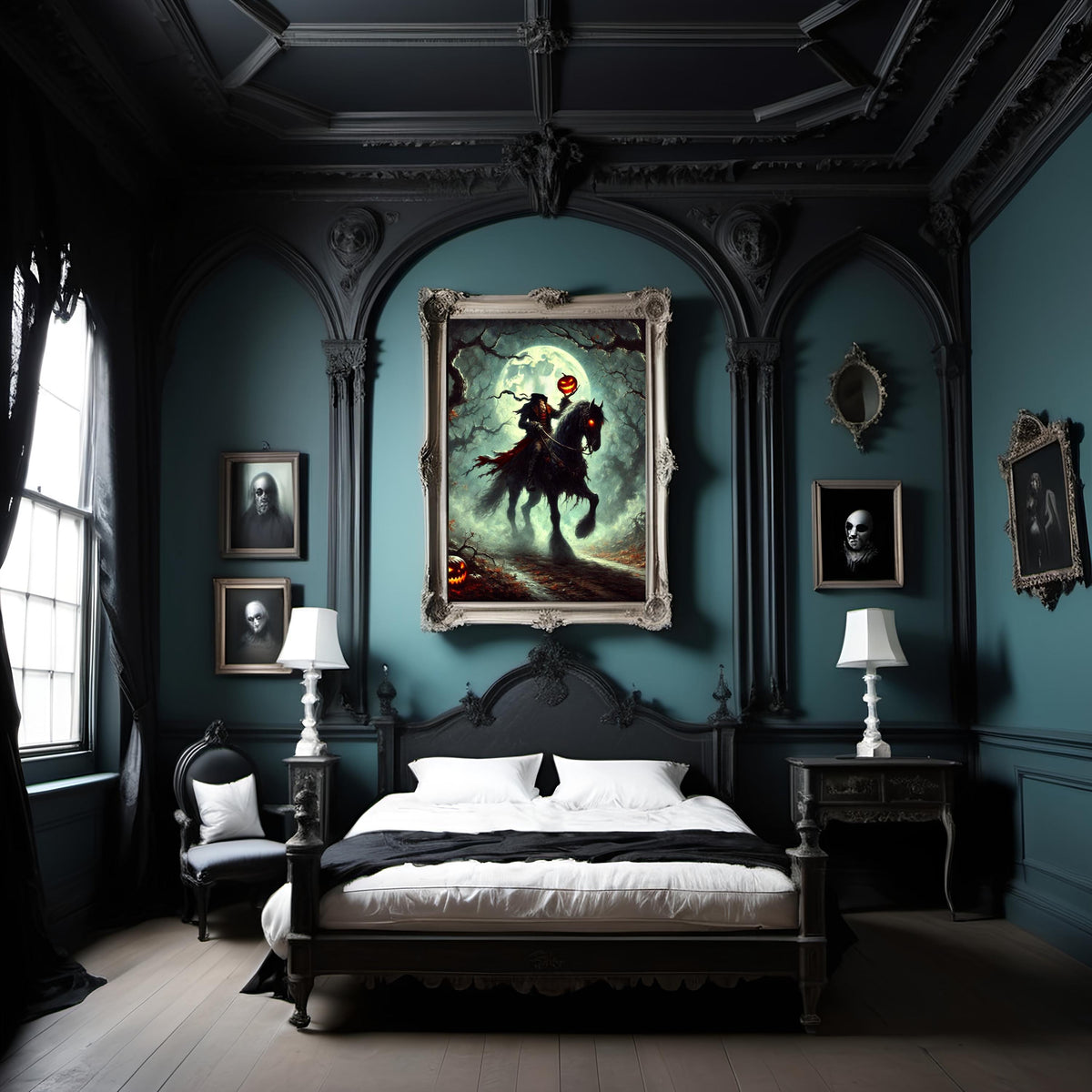 Headless Horseman Halloween Print: Spooky Gothic Wall Art (Digital Download)