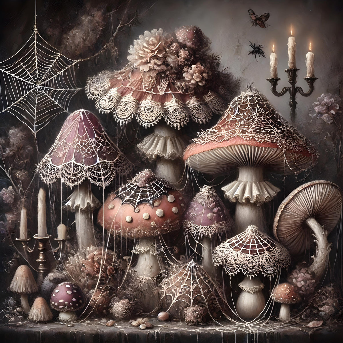 Gothic Mushroom Wall Art: Whimsical Dark Fairy Tale Decor (Digital Download)