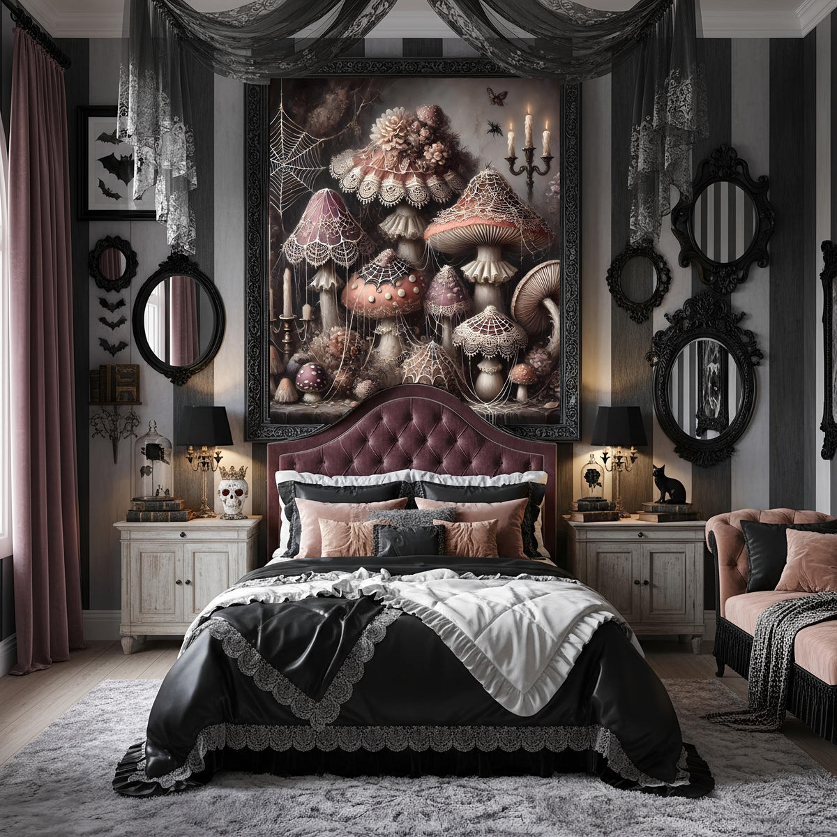 Gothic Mushroom Wall Art: Whimsical Dark Fairy Tale Decor (Digital Download)