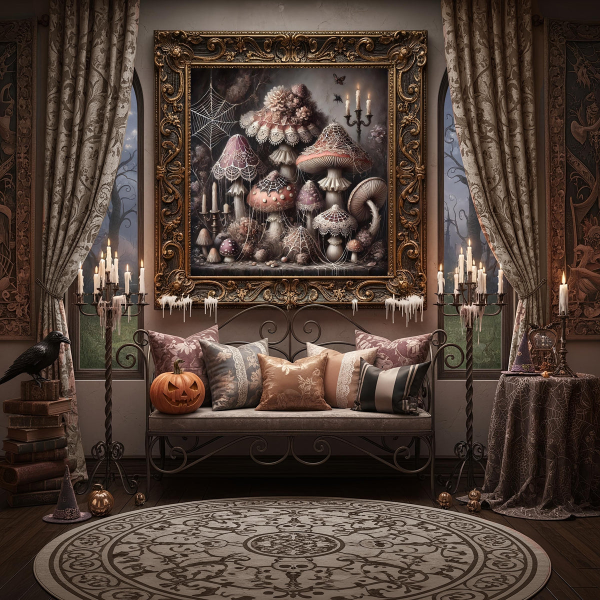 Gothic Mushroom Wall Art: Whimsical Dark Fairy Tale Decor (Digital Download)